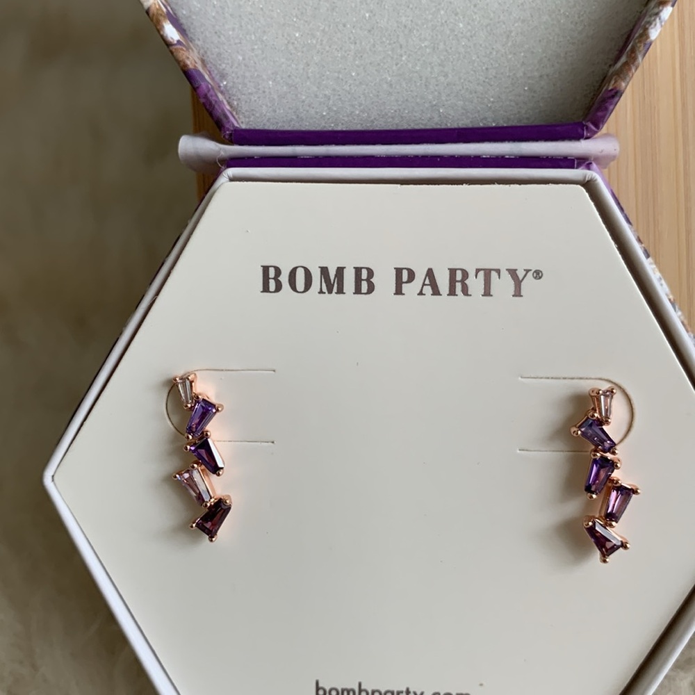 Bomb Party stud earrings February birthday collection 2023 - Picture 2 of 4